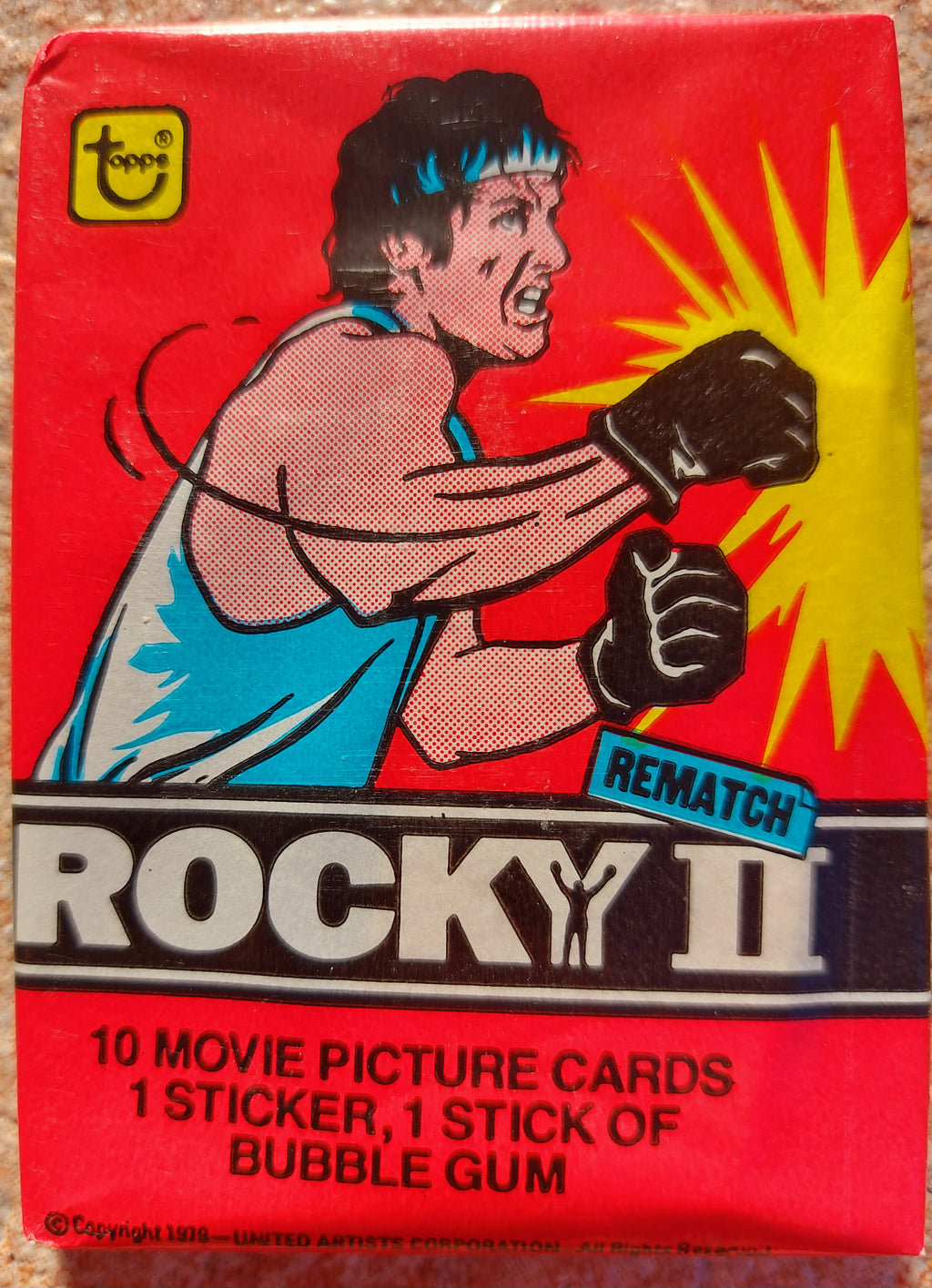 Rocky II 1979 unopened wax pack Topps cards