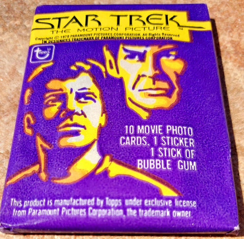 Star Trek the Motion Picture genuine sealed unopened wax pack cards with gum from Topps, 1979.