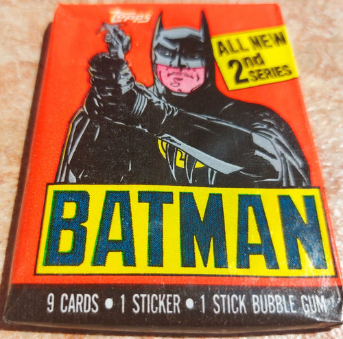 Batman movie 2nd series genuine sealed unopened wax pack cards with gum from Topps, 1989. Batman.